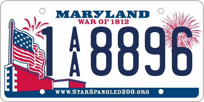 MD license plate 1AA8896