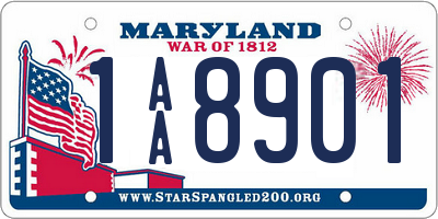 MD license plate 1AA8901