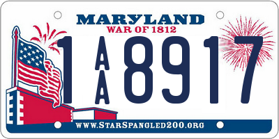 MD license plate 1AA8917