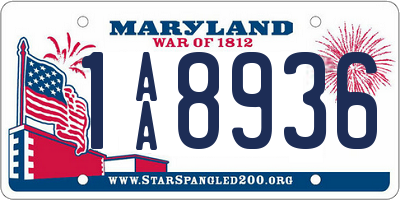 MD license plate 1AA8936