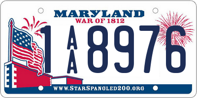 MD license plate 1AA8976