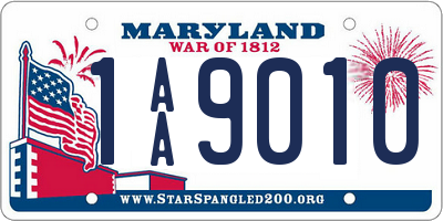 MD license plate 1AA9010