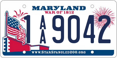 MD license plate 1AA9042