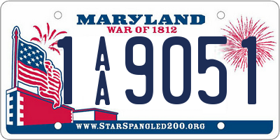 MD license plate 1AA9051