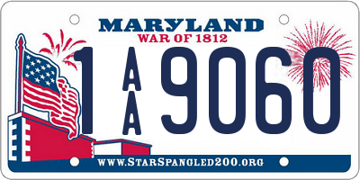 MD license plate 1AA9060