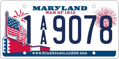 MD license plate 1AA9078