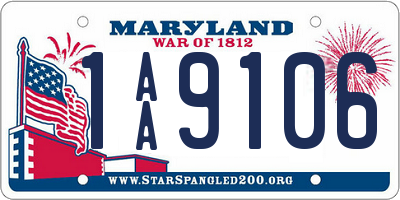 MD license plate 1AA9106