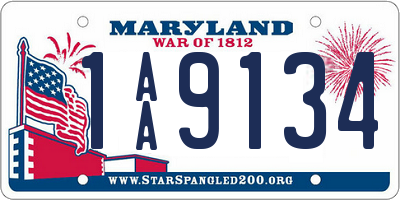 MD license plate 1AA9134