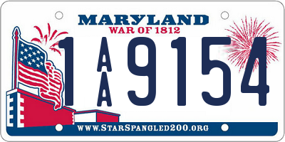 MD license plate 1AA9154
