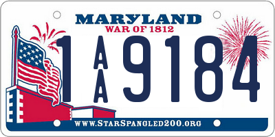 MD license plate 1AA9184