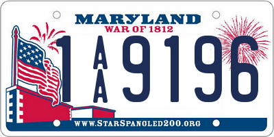 MD license plate 1AA9196