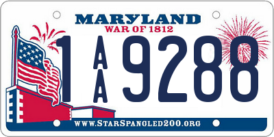 MD license plate 1AA9288