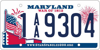 MD license plate 1AA9304