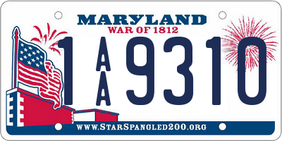 MD license plate 1AA9310