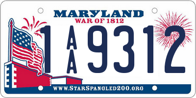 MD license plate 1AA9312