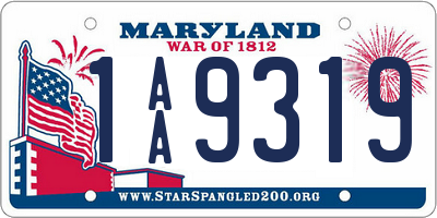 MD license plate 1AA9319