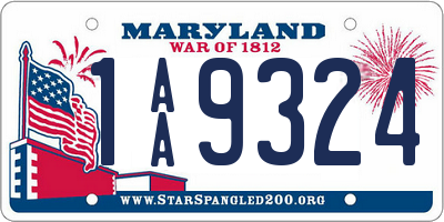 MD license plate 1AA9324