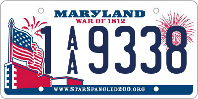 MD license plate 1AA9338