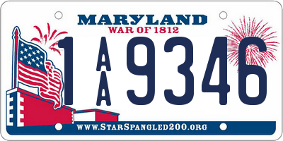 MD license plate 1AA9346