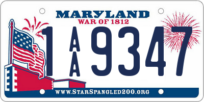 MD license plate 1AA9347