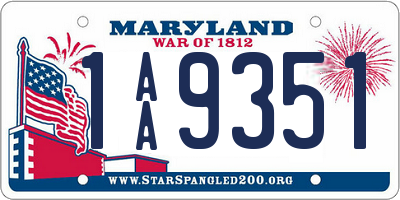 MD license plate 1AA9351