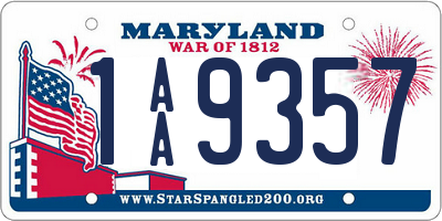 MD license plate 1AA9357