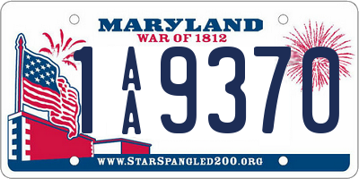 MD license plate 1AA9370