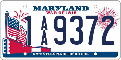 MD license plate 1AA9372