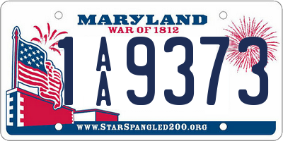 MD license plate 1AA9373