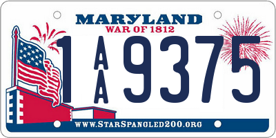 MD license plate 1AA9375