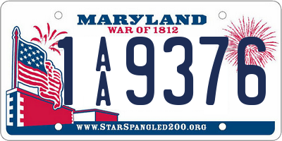 MD license plate 1AA9376