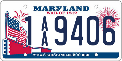 MD license plate 1AA9406