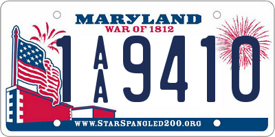 MD license plate 1AA9410