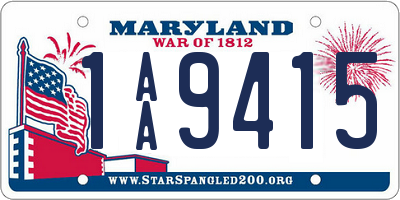 MD license plate 1AA9415