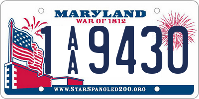 MD license plate 1AA9430