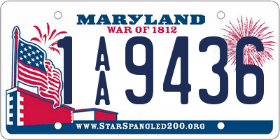 MD license plate 1AA9436