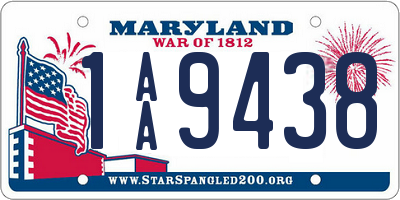 MD license plate 1AA9438