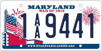 MD license plate 1AA9441