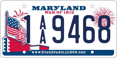 MD license plate 1AA9468