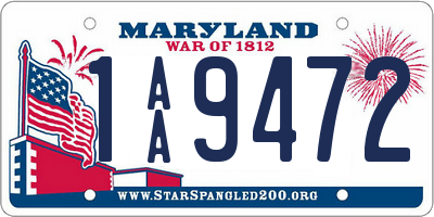 MD license plate 1AA9472