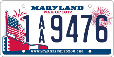 MD license plate 1AA9476