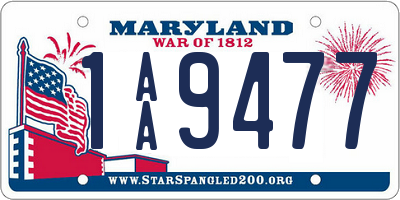 MD license plate 1AA9477