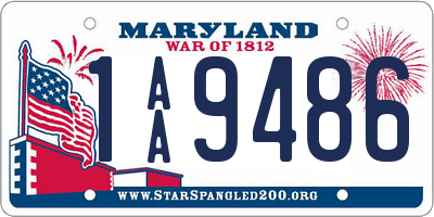 MD license plate 1AA9486