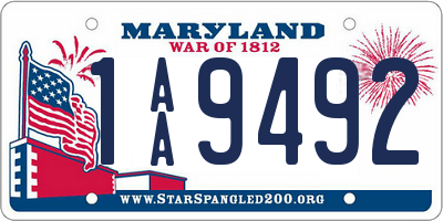 MD license plate 1AA9492