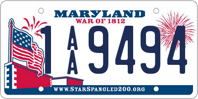 MD license plate 1AA9494