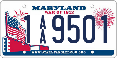 MD license plate 1AA9501