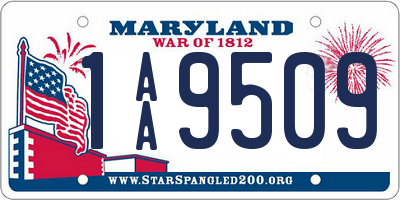 MD license plate 1AA9509