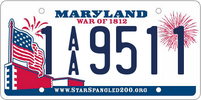 MD license plate 1AA9511