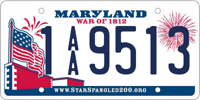 MD license plate 1AA9513