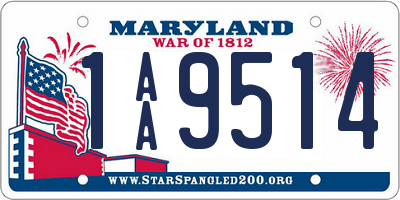 MD license plate 1AA9514